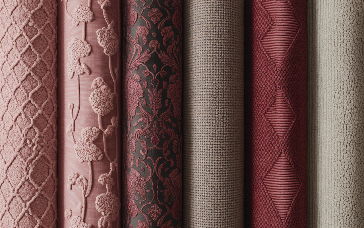 Telas decorativas para sofás: terciopelo, bouclé y jacquard con texturas elegantes